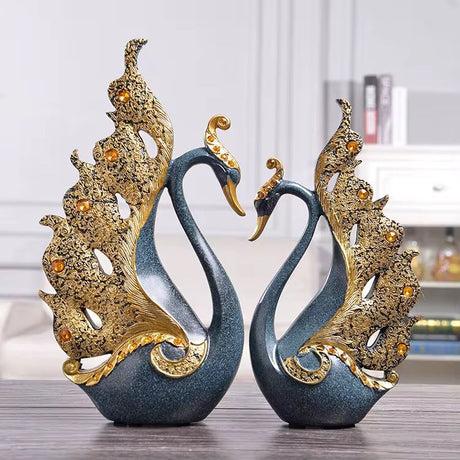 European Couple Swan Ornament Elegant Wedding Gift & Home Décor Figurines
