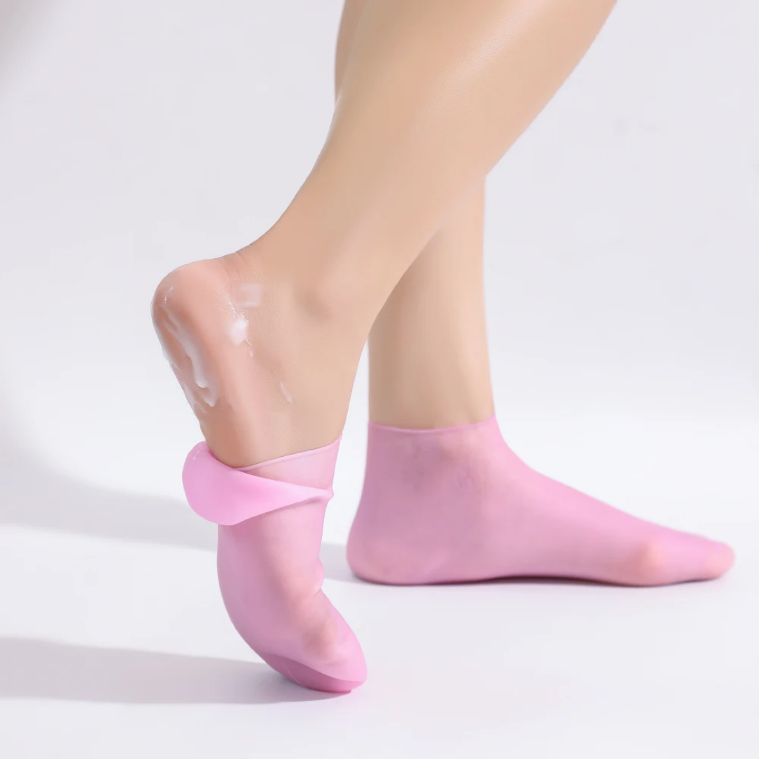 Exfoliating Elastic Silicone Socks – Moisturizing Foot Skin Care