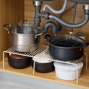 Expandable Carbon Steel Shelf Raiser Multipurpose Organizer Organization Kitchen Organizers
