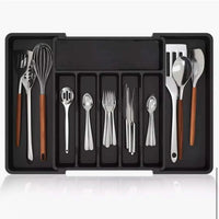 Expandable Cutlery Drawer Organizer – Adjustable Kitchen Tray (BPA-Free Plastic) Cutlery holder Utensil & Flatware Trays