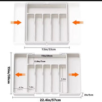 Expandable Cutlery Drawer Organizer – Adjustable Kitchen Tray (BPA-Free Plastic) Cutlery holder Utensil & Flatware Trays