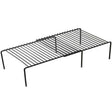 Expandable Metallic Shelf Raiser Retractable Iron Storage Rack (Black/White) Storage and organization Storage Hooks & Racks