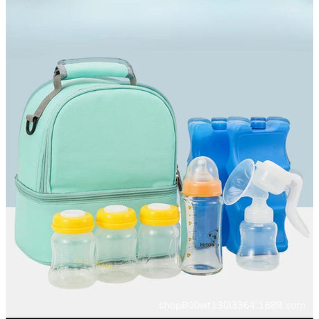 Expressed Milk Storage Pack With Ice Packs & Bottles