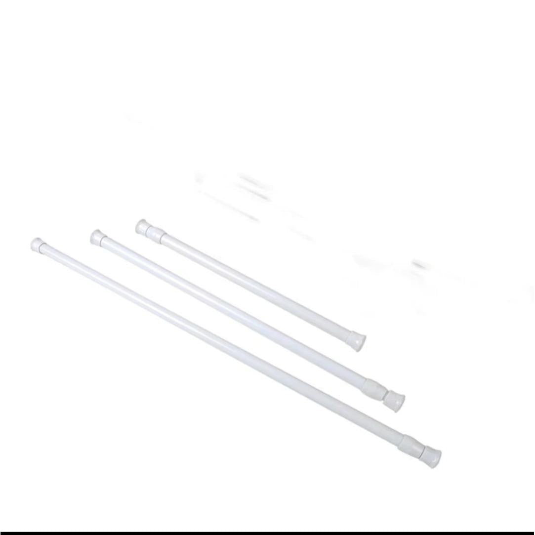 Extendible Tension Rod 167cm Adjustable Spring Loaded Rod Punch Free with Hooks
