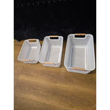 Extra-Large Mesh Plastic Storage Baskets with Bamboo Handles