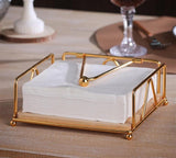 Luxury Serviette Holder with Bamboo Base – Black & Gold Napkin Dispenser- Furaha Finds Kenya