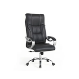 F226-1 Executive Leather Office Chair Ergonomic Design with Padded Armrests & Chrome Base