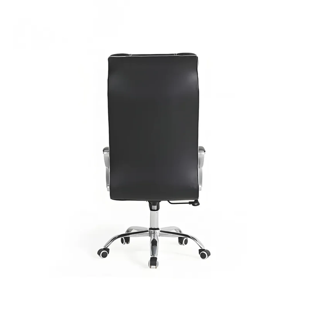 F226-1 Executive Leather Office Chair Ergonomic Design with Padded Armrests & Chrome Base Office Furniture