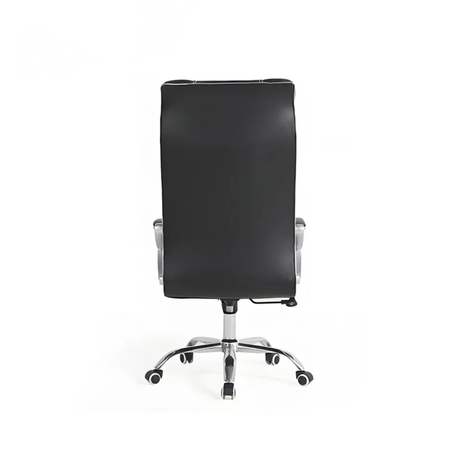 F226-1 Executive Leather Office Chair Ergonomic Design with Padded Armrests & Chrome Base