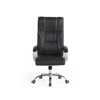 F226-1 Executive Leather Office Chair Ergonomic Design with Padded Armrests & Chrome Base Office Furniture