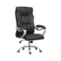 F226-1 Executive Leather Office Chair Ergonomic Design with Padded Armrests & Chrome Base Office Furniture
