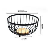 Heavy-Duty Black Fruit Basket with Bamboo Base – 25cm Diameter | Decorative & Functional- Furaha Finds Kenya