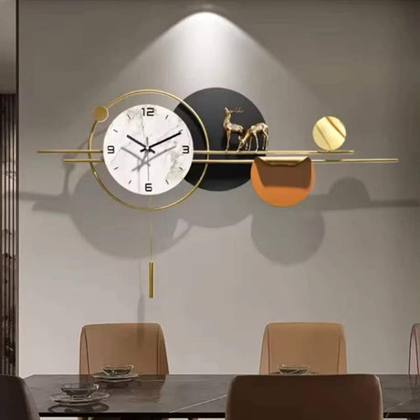 Deer Design Wall Clock | Elegant and Artistic Metal Frame