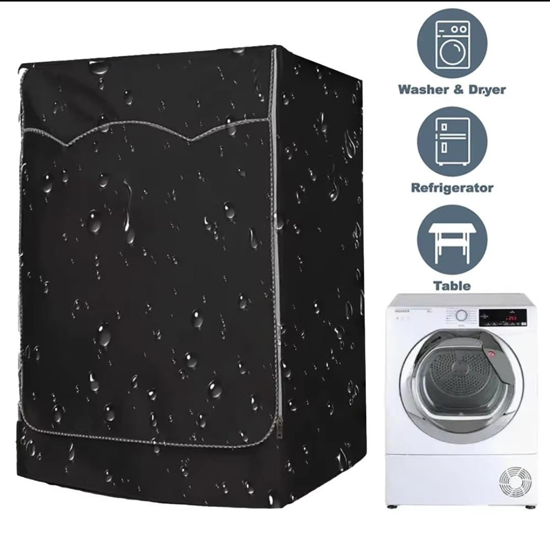 Black Waterproof Washing Machine Cover – Front Load – 12kg Fit – Heavy Duty Nylon- Furaha Finds Kenya