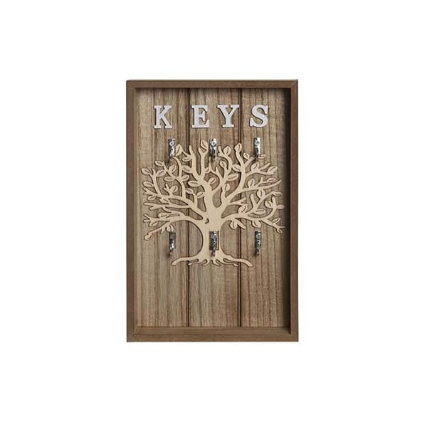 Family Tree Decorative Wooden Key Holder with 6 Hooks for Multiple Keys | Home General Decor