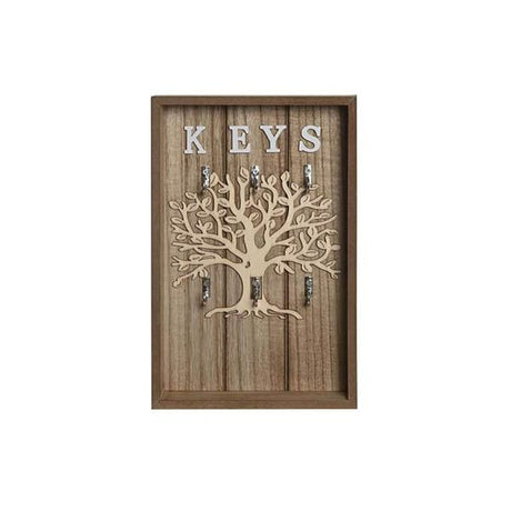 Family Tree Decorative Wooden Key Holder with 6 Hooks for Multiple Keys | Home General Decor