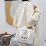 Fashion Cartoon Mommy Bear Insulated Canvas Lunch Bag Portable & Stylish Food Carrier Backpacks & Bags Lunch Bags