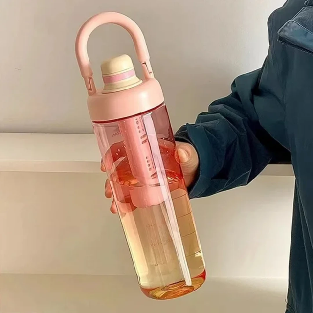 Fashion Gradient Color Outdoor Sports Portable Water Bottle with Strainer Travel Essentials Water Bottles