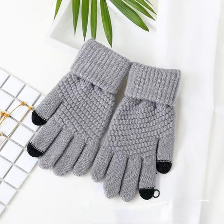 Fashion Touchscreen Woolen Winter Gloves – Unisex Thermal Acrylic Knit