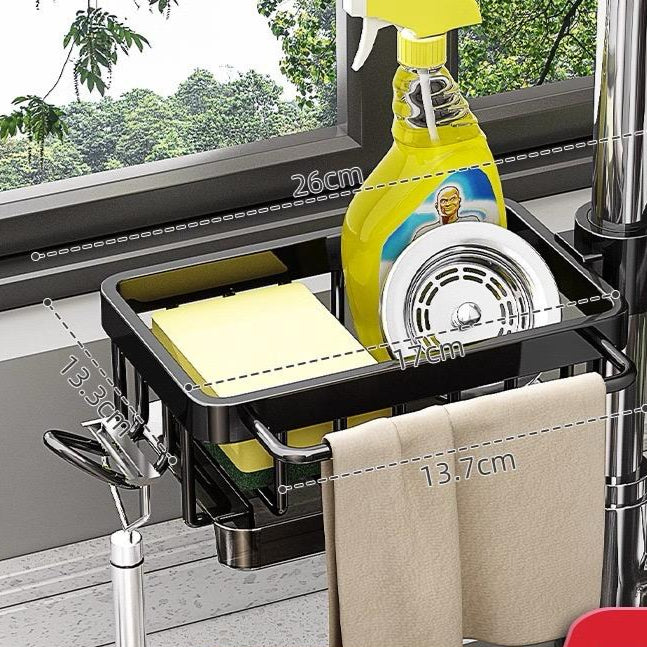 Faucet Drain Rack Kitchen Sink Organizer with Sponge Holder