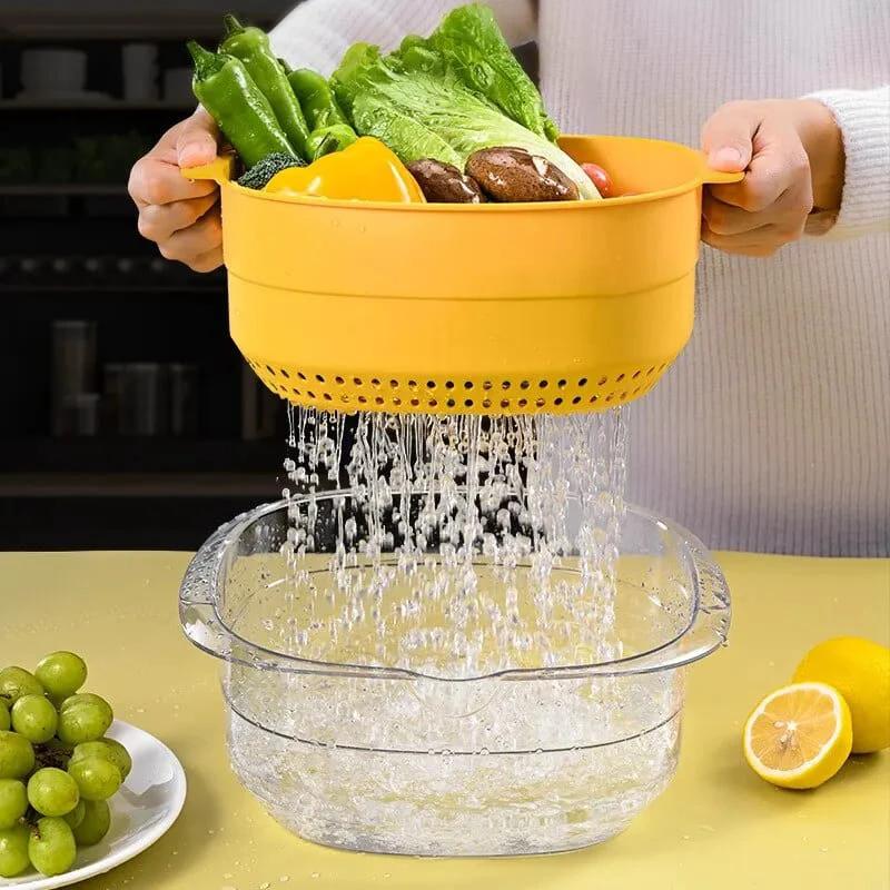 Filter Strainer Fruit Washing Food Strainer | Double Layer Design for Easy Draining Kitchen Colanders & Strainers
