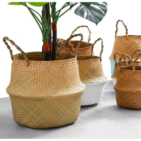 Firm Rattan Handmade Baskets Stylish & Durable Decorative Storage
