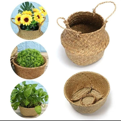 Firm Rattan Handmade Baskets Stylish & Durable Decorative Storage