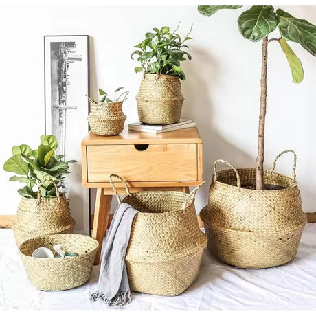 Firm Rattan Handmade Baskets Stylish & Durable Decorative Storage