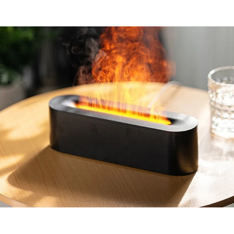 Flame Aromatherapy Diffuser Quiet USB air humidifier with realistic flame effect & essential oil compatibility