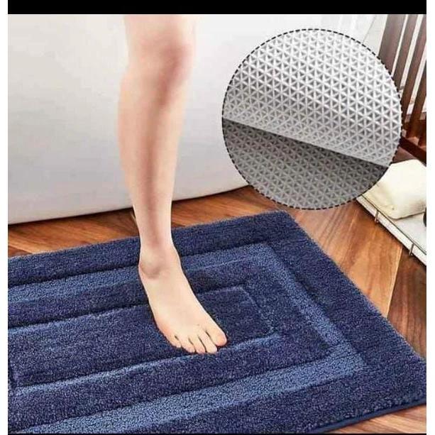 Flocking Anti-Slip Microfiber Door Mats | 50x80cm Bathroom Mats - Multiple Colors Bath Mats Bath Mats & Rugs