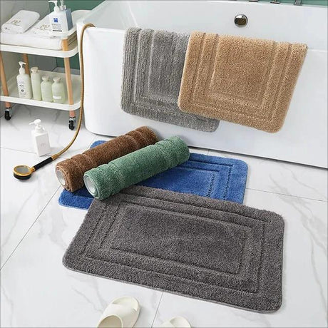 Flocking Anti-Slip Microfiber Door Mats | 50x80cm Bathroom Mats - Multiple Colors Bath Mats Bath Mats & Rugs