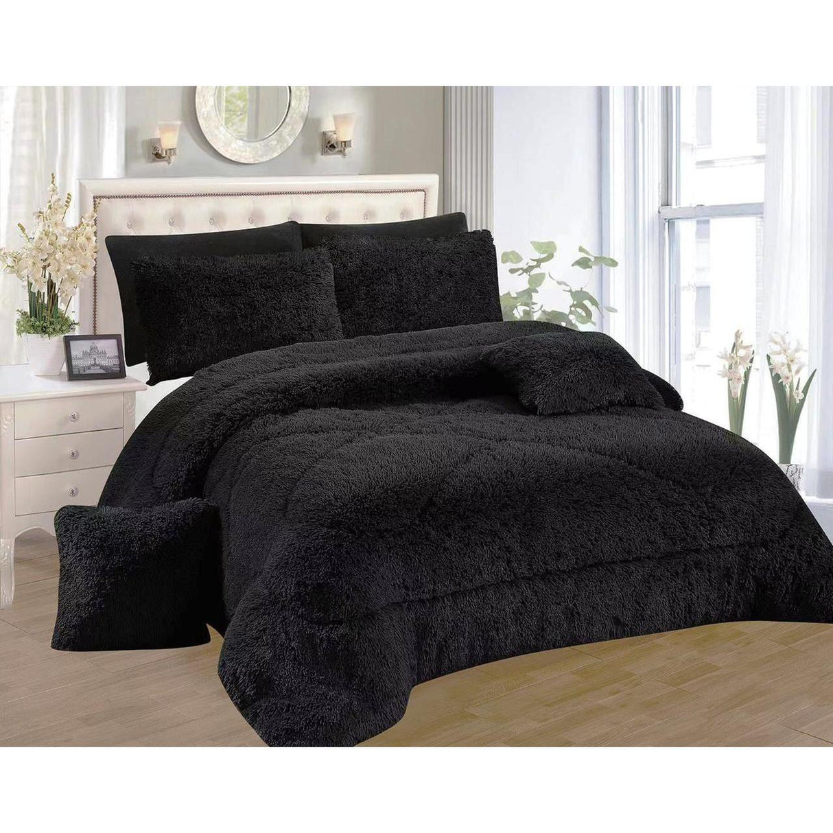 Fluffy Duvet Set with 4 Pillowcases and 1 Bedsheet | Soft and Cozy Bedding