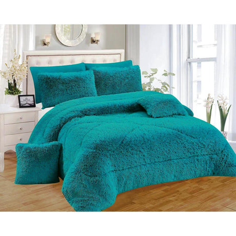Fluffy Duvet Set with 4 Pillowcases and 1 Bedsheet | Soft and Cozy Bedding