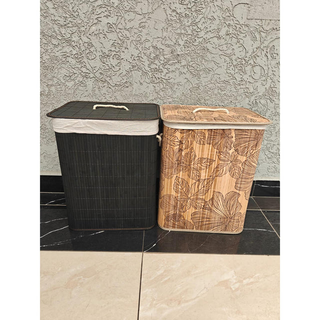 Foldable Bamboo Laundry Basket – 50 × 30 × 40 cm