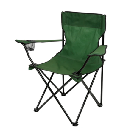 Foldable Camping Chair – Green and Black with Steel Frame