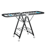 Foldable Clothes Drying Rack Heavy Duty with Wheels Black