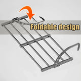 Foldable Clothes Multipurpose Drying Rack Stainless Steel for Balcony Bedroom Drying Shoes Clothes Towel Organizer Window Shoe Storage Shelf | Stretchable Size: 50cm-80cm