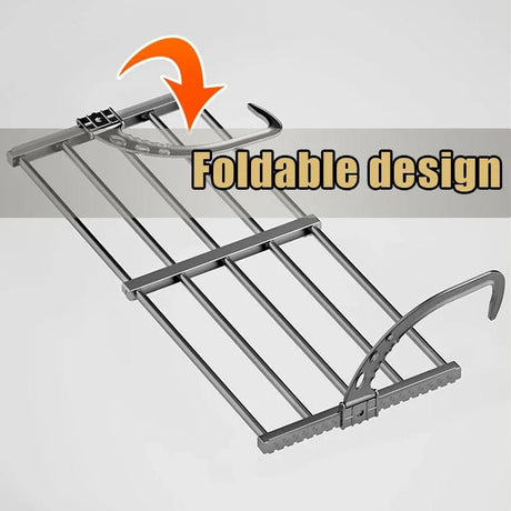 Foldable Clothes Multipurpose Drying Rack Stainless Steel for Balcony Bedroom Drying Shoes Clothes Towel Organizer Window Shoe Storage Shelf | Stretchable Size: 50cm-80cm