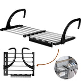 Foldable Clothes Multipurpose Drying Rack Stainless Steel for Balcony Bedroom Drying Shoes Clothes Towel Organizer Window Shoe Storage Shelf | Stretchable Size: 50cm-80cm