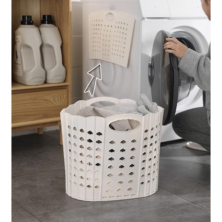 Foldable Dirty Clothes Laundry Basket Plastic Clothes Storage Basket Multifunctional Portable Dirty Clothes Basket