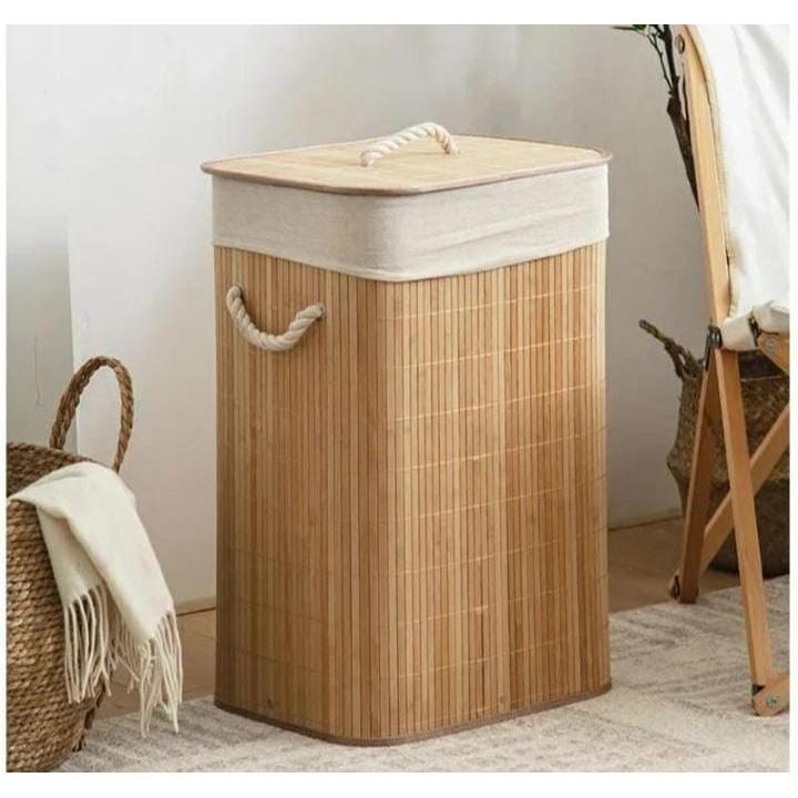 Foldable Large Capacity Wooden Laundry Basket – Original Bamboo