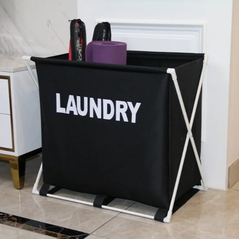 Foldable Laundry Basket Oxford Cloth with Aluminium Frame