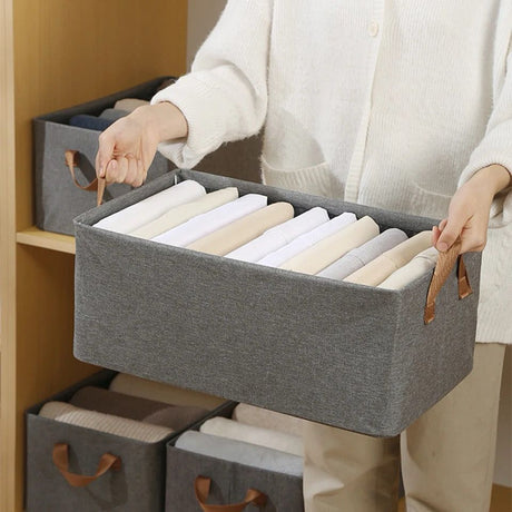 Foldable Multipurpose Closet Organizer Box – Hard Fabric | 47×28×20cm