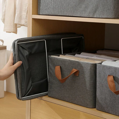 Foldable Multipurpose Closet Organizer Box – Hard Fabric | 47×28×20cm