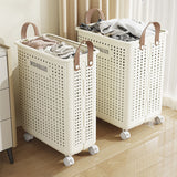 Foldable Multipurpose Hamper Basket with Wheels Large Flexible Plastic Laundry Basket