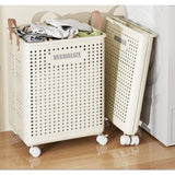 Foldable Multipurpose Hamper Basket with Wheels Large Flexible Plastic Laundry Basket