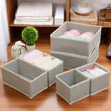Foldable Non-woven Fabric Underwear Storage Box| Six-piece Set Socks | Bra Panty Drawer Organizer Box Foldable Storage Box| Drawer Wardrobe Storage Organizer