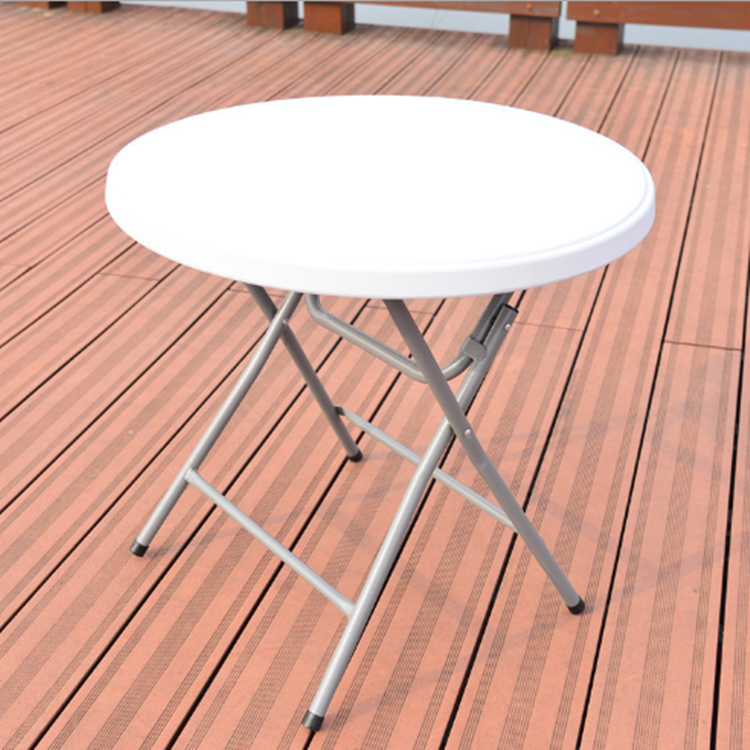 Foldable Round Multipurpose Plastic Table with Steel Frame