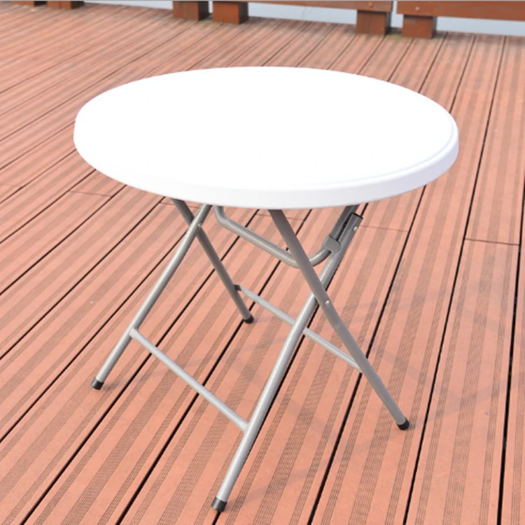 Foldable Round Multipurpose Plastic Table with Steel Frame Furniture Furniture Sets