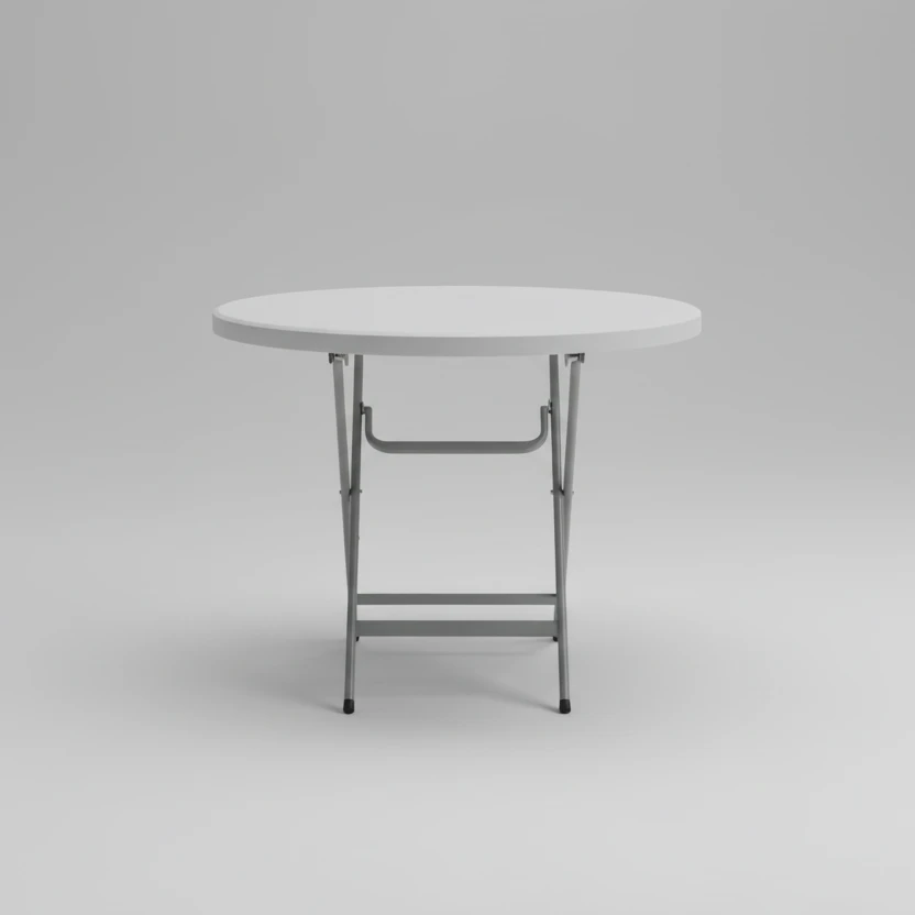 Foldable Round Multipurpose Plastic Table with Steel Frame Furniture Furniture Sets